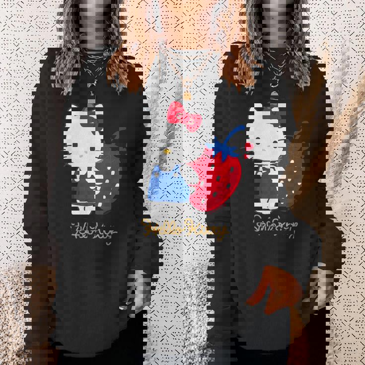 ハローキティ いちご ダークカラー スウェットシャツ 彼女への贈り物