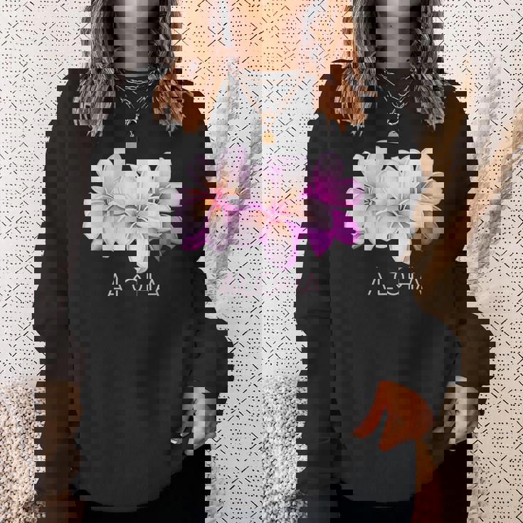 ハワイアンアロハプルメリアアート スウェットシャツ 彼女への贈り物