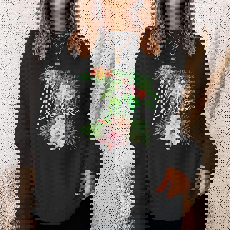 ハワイアンハイビスカスの花 アロハ スウェットシャツ 彼女への贈り物