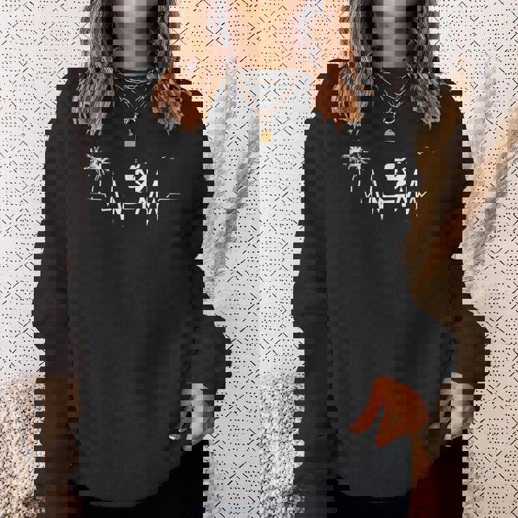 ハワイサーファーのためのサーフハートビートクールウェーブ スウェットシャツ 彼女への贈り物