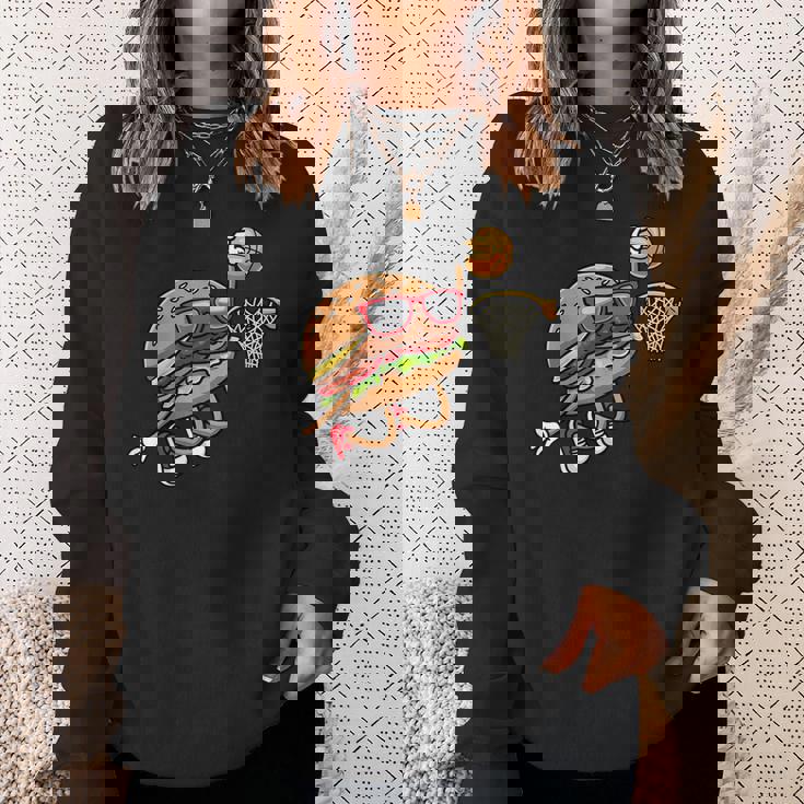 ハンバーガー バスケットボール ファーストフード バスケットボール選手 スウェットシャツ 彼女への贈り物