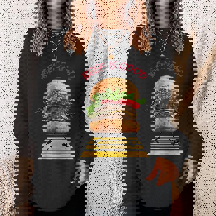 ハンバーガー 横断歩道 スウェットシャツ 彼女への贈り物