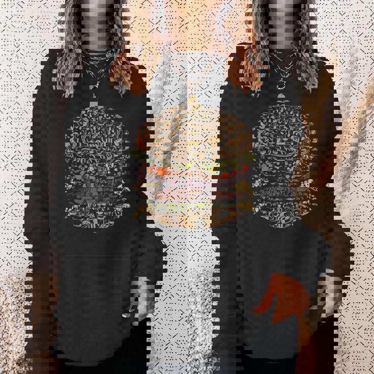 ハンバーガーの面白い食べ物のデザイン。 スウェットシャツ 彼女への贈り物