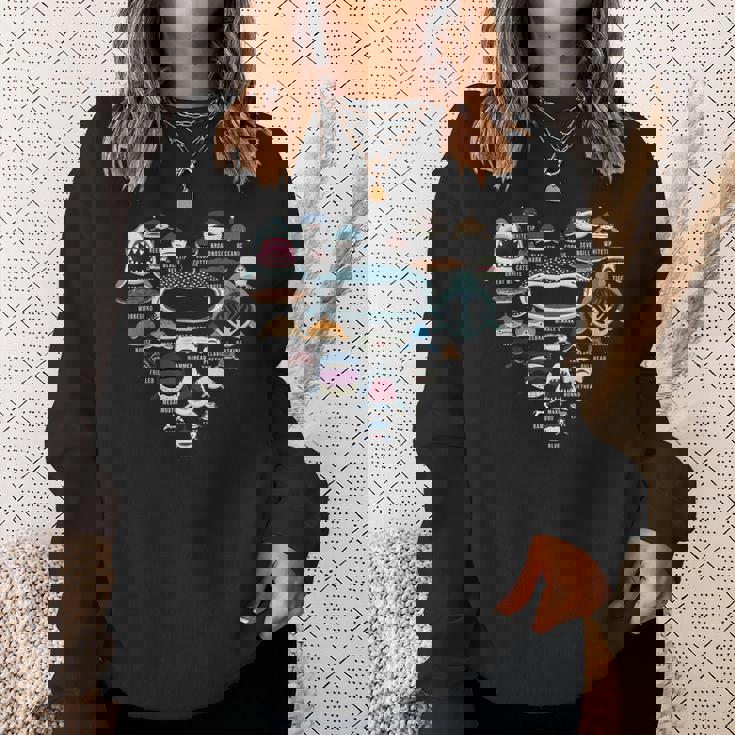 ハート ラブ サメ フェイス ファニー シャルカホリック スウェットシャツ 彼女への贈り物