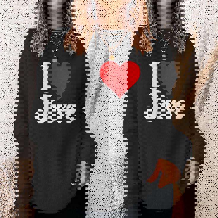 ハートジャイブジャズダンスミュージックが大好き スウェットシャツ 彼女への贈り物