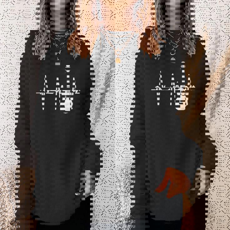 ハートビート ギター好き クラシックギター クラシック音楽 アコースティックギター ギター部 ジャズ音楽 ギター スウェットシャツ 彼女への贈り物