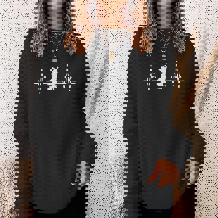 ハートビート デザイン パピヨン ドッグ スウェットシャツ 彼女への贈り物