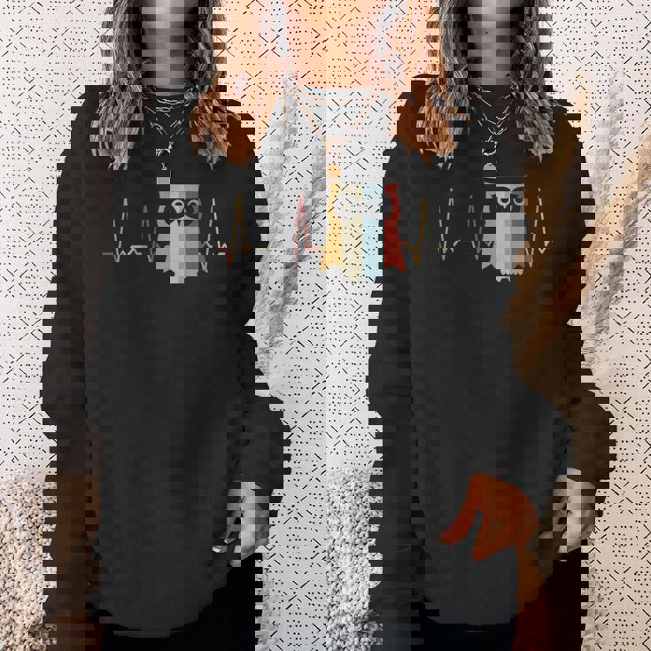 ハートビートフクロウ スウェットシャツ 彼女への贈り物