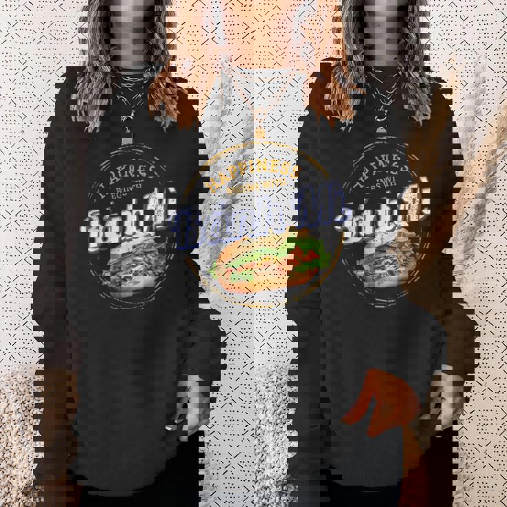 バインミー 屋台の食べ物 バゲット ヴィンテージ ベトナム レトロ お土産 スウェットシャツ 彼女への贈り物