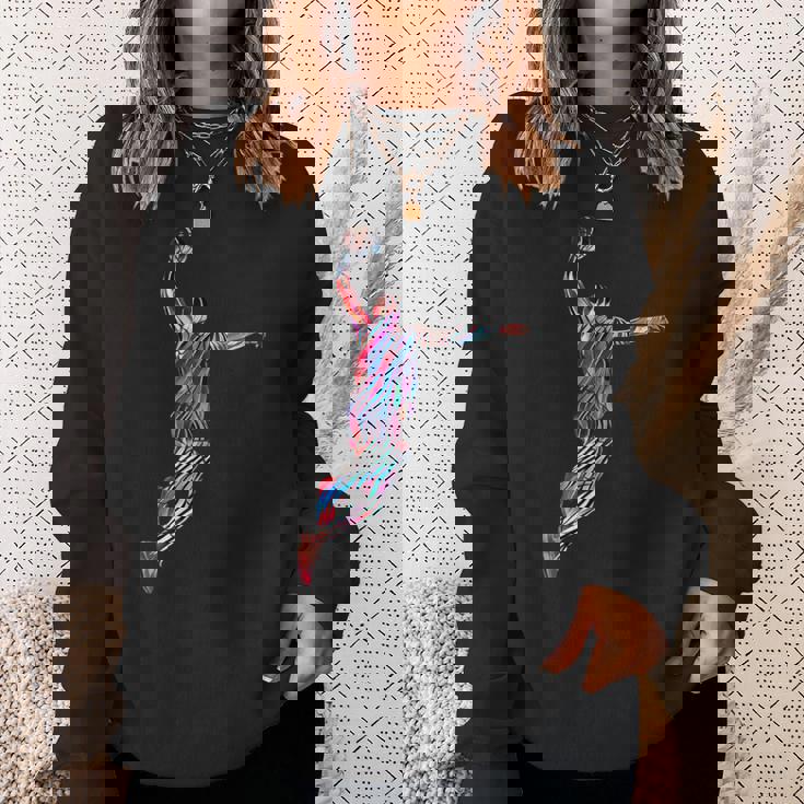 バスケットボール 選手 スラム ダンク 赤 フラクタル 抽象芸術 スポーツ スウェットシャツ 彼女への贈り物