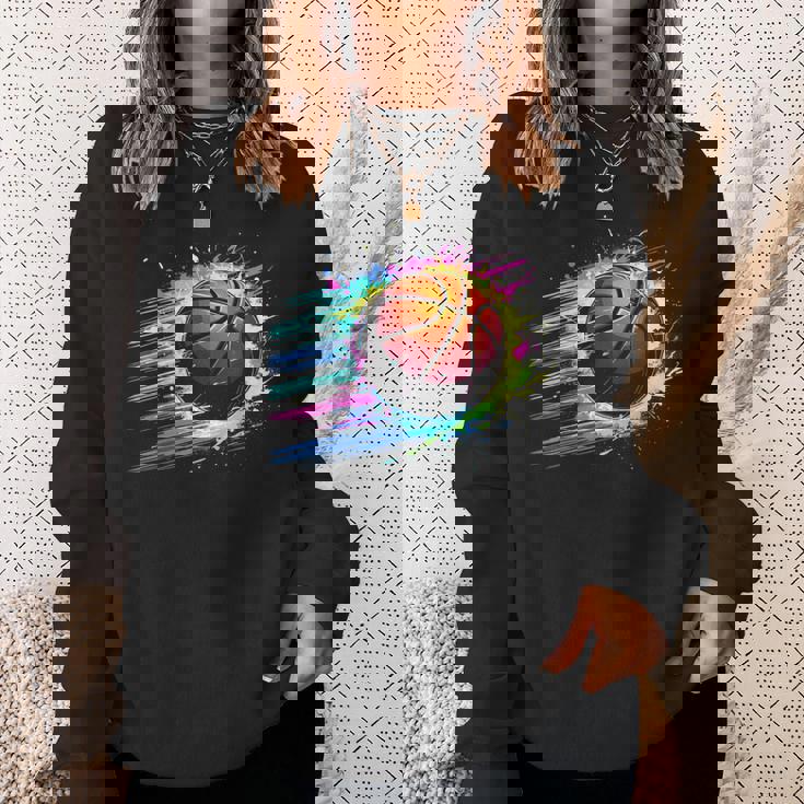 バスケットボール選手 カラフル タイダイ カラーアート スポーツ愛好家 スウェットシャツ 彼女への贈り物