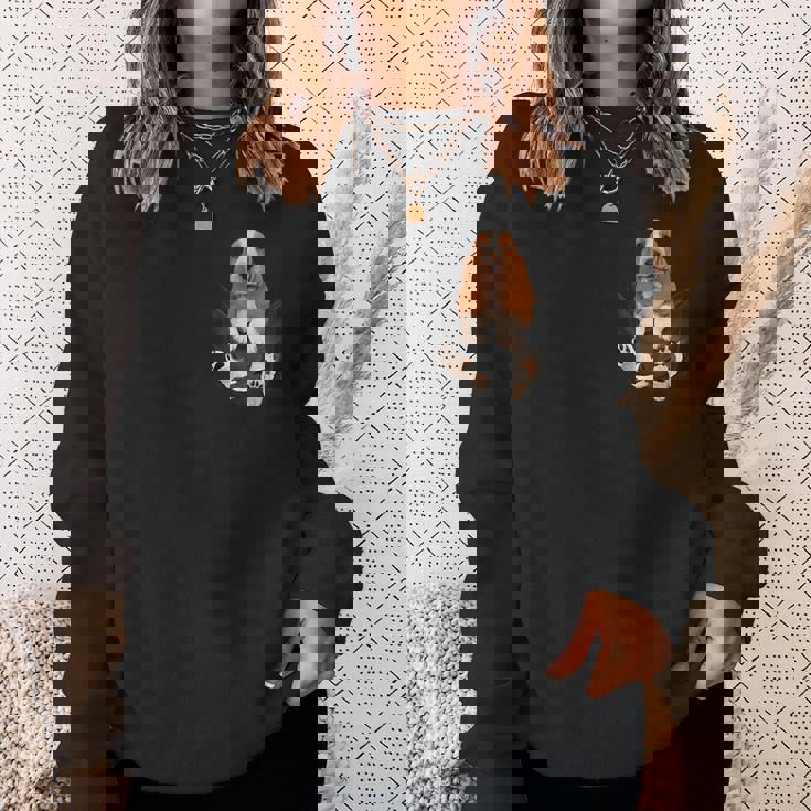 バセットハウンド愛好家のためのファニーバセットハウンド ポケットの中のバセットハウンド スウェットシャツ 彼女への贈り物