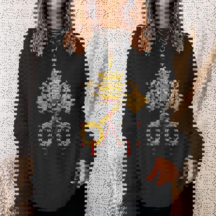 バチカン市の旗 アームコート ローマ セントペターズスクエア スウェットシャツ 彼女への贈り物