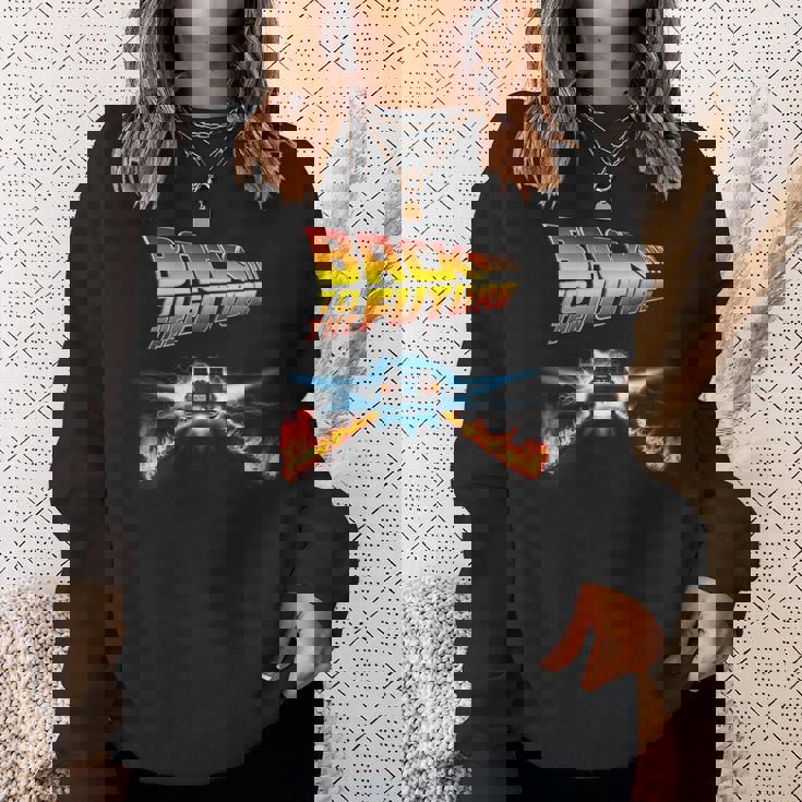 バック・トゥ・ザ・フューチャー デロリアンとロゴ スウェットシャツ 彼女への贈り物