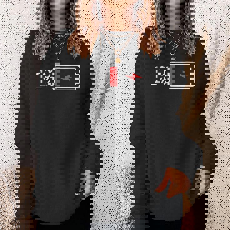 バッテリー1 – バッテリー1 I おもしろ低エネルギーパーセント スウェットシャツ 彼女への贈り物