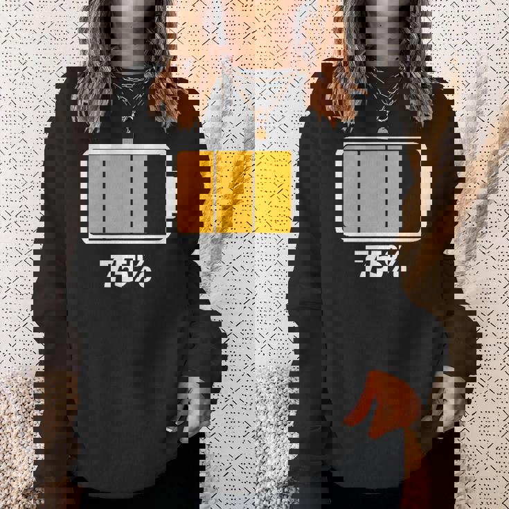 バッテリー75残り75バッテリーフルtシャツバッテリー低 スウェットシャツ 彼女への贈り物