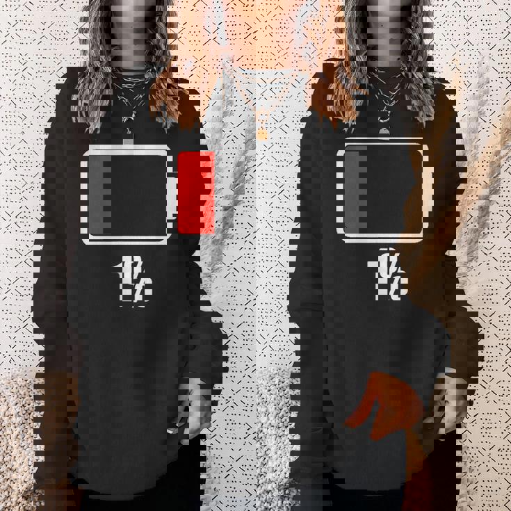 バッテリー残り1バッテリーデッドtシャツバッテリー低下 スウェットシャツ 彼女への贈り物