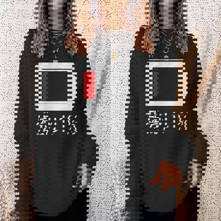バッテリー残量1 バッテリー切れtシャツ バッテリー残量が少ない スウェットシャツ 彼女への贈り物