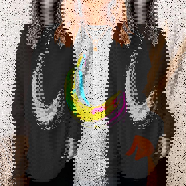 バナナ フルーツ モチーフ イラスト アート バナナ スウェットシャツ 彼女への贈り物