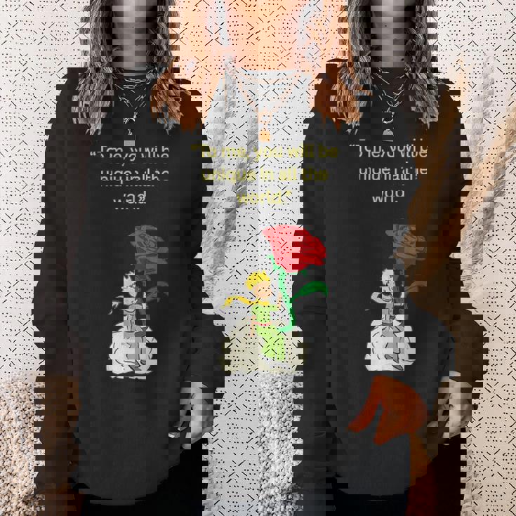 バラの言葉が入った星の王子様 スウェットシャツ 彼女への贈り物