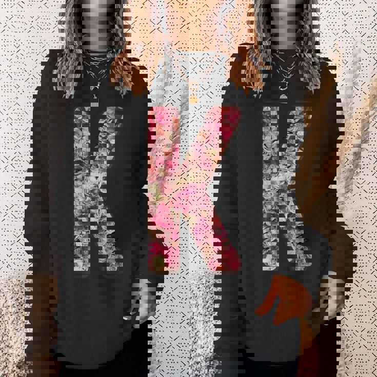 バラ柄のフローラルモノグラムk スウェットシャツ 彼女への贈り物