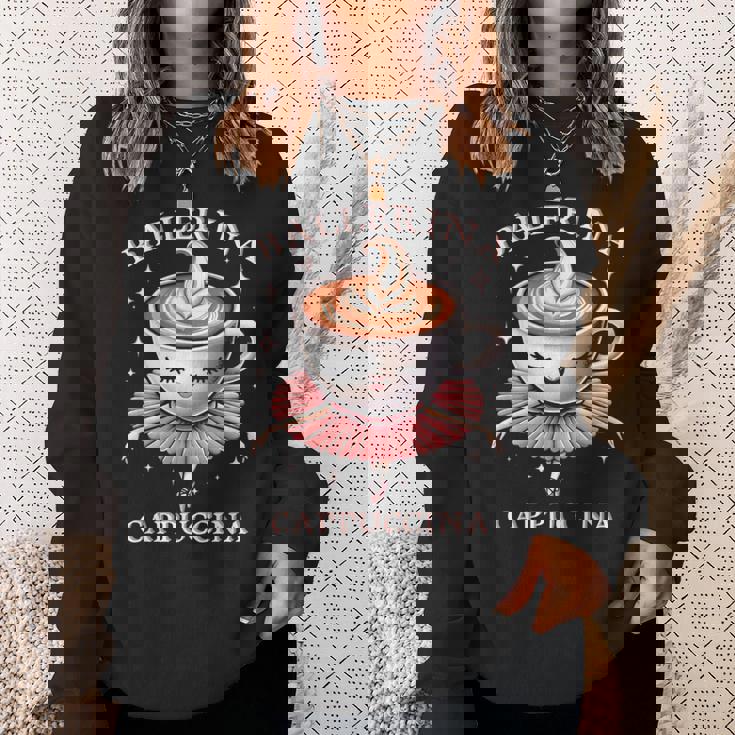 バレリーナ カプチーノ おもしろスローガン イタリアンブレイン レッド スウェットシャツ 彼女への贈り物