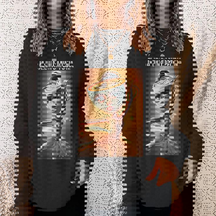 バレリーナ カプチーノ 面白い イタリアン ブレイン レッド スウェットシャツ 彼女への贈り物