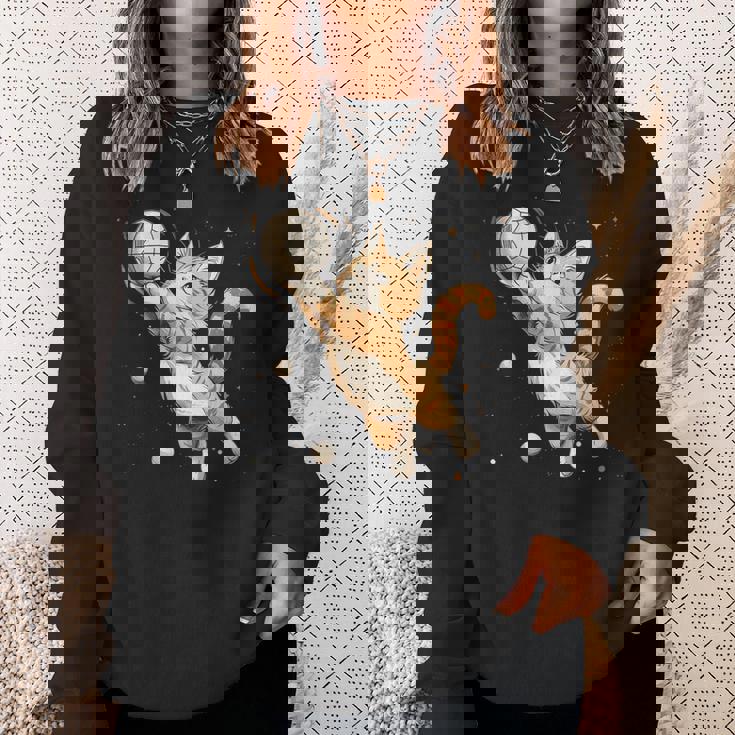 バレーボール選手のかわいいバレーボール猫。 スウェットシャツ 彼女への贈り物