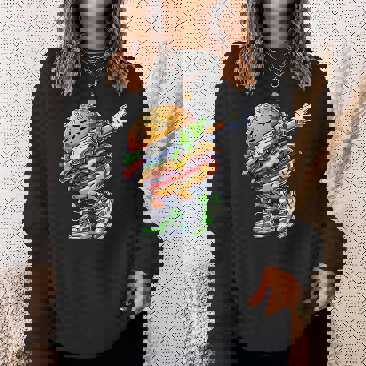 バーガー ダビング チーズ バーガー デイダンス 面白い ハンバーガー スウェットシャツ 彼女への贈り物