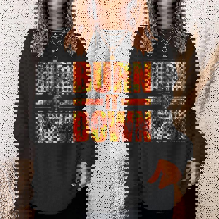 バーン・イット・ダウン・ファイヤー・フレイムズ スウェットシャツ 彼女への贈り物