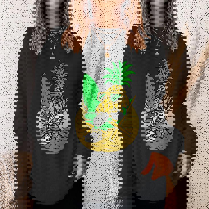 パイナップル サーファー サングラス ハワイ ハワイアン アロハ メンズ レディース スウェットシャツ 彼女への贈り物