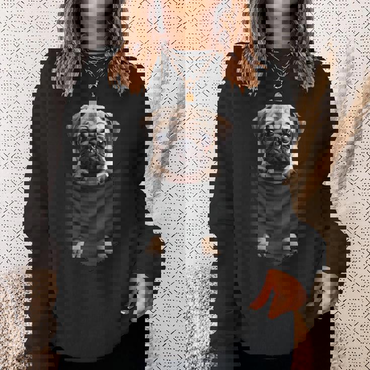 パグ 面白いtシャツ イヌ ポケット わんこ メンズ 犬好き グッズ かわいい おもしろ 面白い 服 ネタ スウェットシャツ 彼女への贈り物