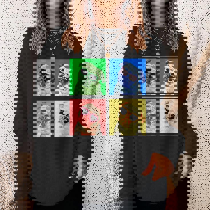 パグ 面白いtシャツ 犬 かわいい メンズ 子供 おもしろ 服 雑貨 グッズ ネタ わんこ イヌ 黒パグ スウェットシャツ 彼女への贈り物