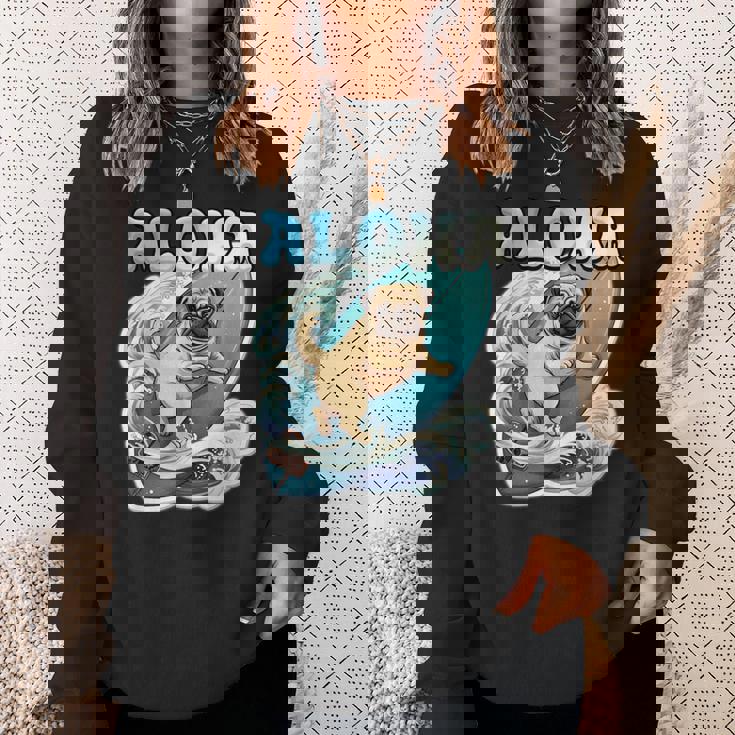 パグサーフィン アロハ サーフボード&ウェーブ スウェットシャツ 彼女への贈り物