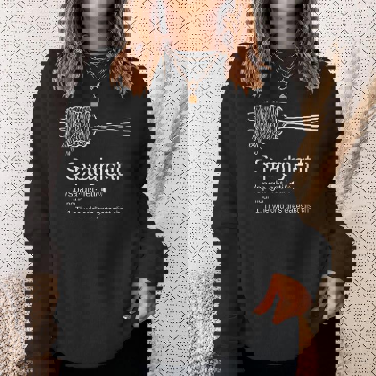 パスタ好きを意味する面白いスパゲッティ。 スウェットシャツ 彼女への贈り物