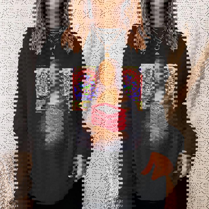 パチンカス 面白いtシャツ モナリザ パチンコ ギャンブル メンズ おもしろ 服 おもしろグッズ ネタ ウケ狙い スウェットシャツ 彼女への贈り物