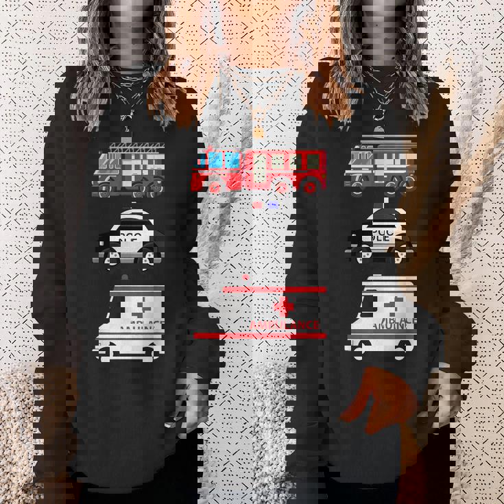 パトカー 消防車 救急車 ファーストレスポンダーデザイン スウェットシャツ 彼女への贈り物