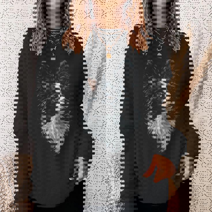 パピヨン 犬 モチーフ ペット アート パピヨン スウェットシャツ 彼女への贈り物