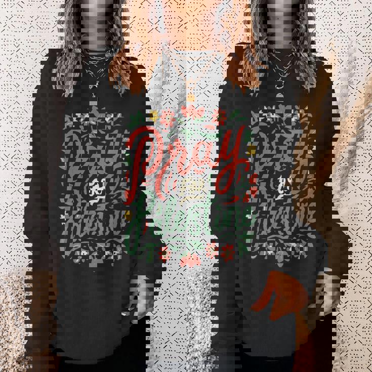 パレスチナのために祈り、戦争を止め、反戦、平和 スウェットシャツ 彼女への贈り物