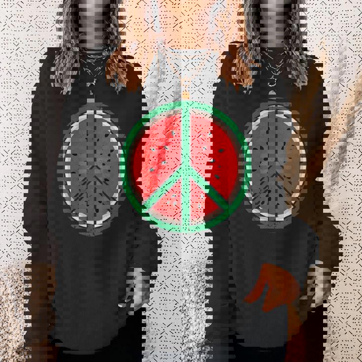 パレスチナシャツ スイカ ピースサイン パレスチナ国旗 スウェットシャツ 彼女への贈り物