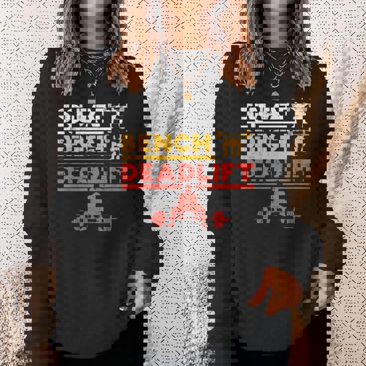 パワーリフティング、スクワット、ベンチ、デッドリフト、ウェイトリフティングtシャツ スウェットシャツ 彼女への贈り物