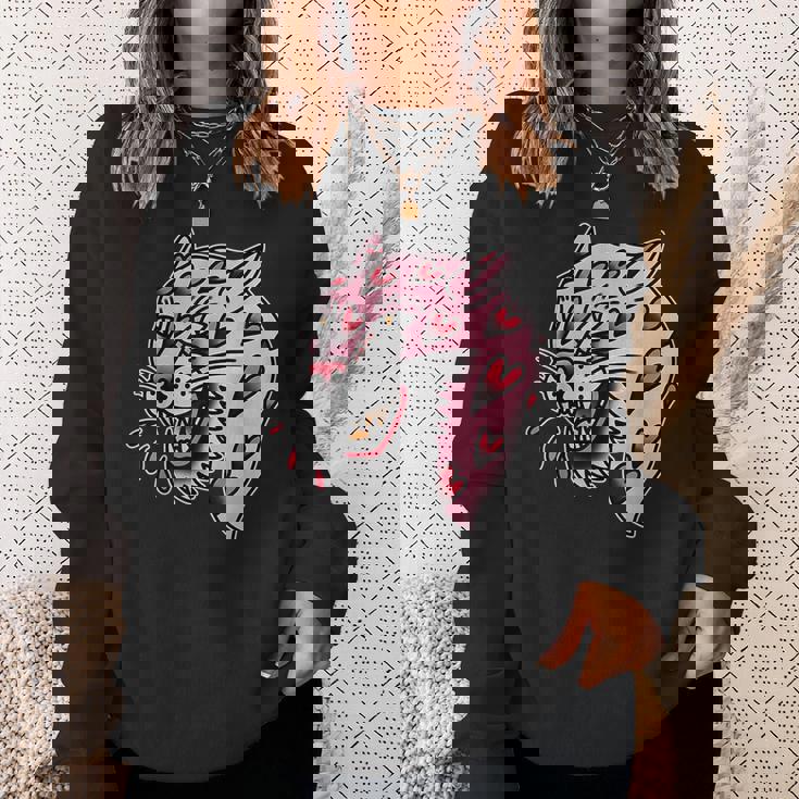 パンサーピンク×ハートラブトラディショナルフラッシュ スウェットシャツ 彼女への贈り物