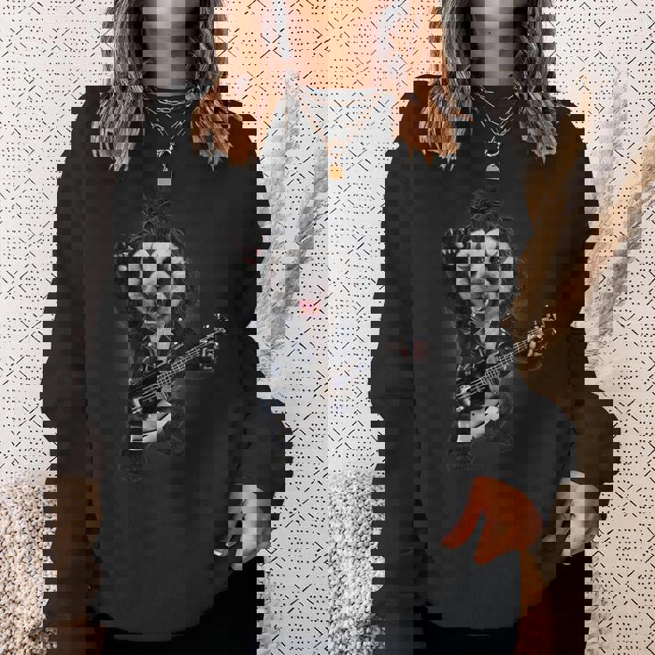 パンダ ロックスター ギター スウェットシャツ 彼女への贈り物