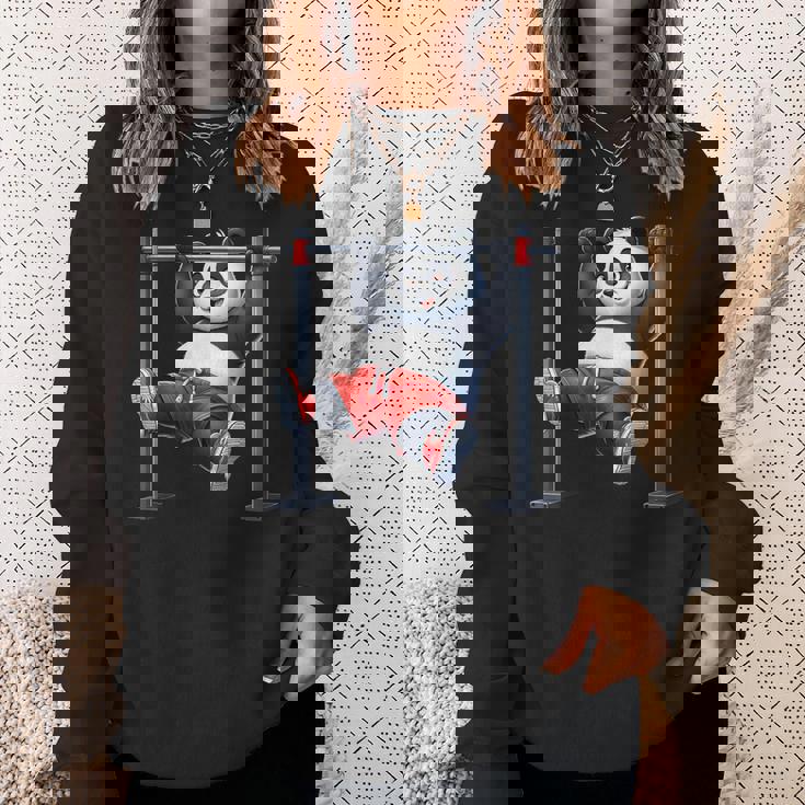 パンダ 懸垂 トレーナー ジム フィットネス ワークアウト トレーニング スウェットシャツ 彼女への贈り物