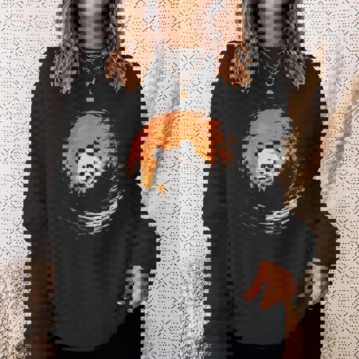 パンダ 森 ポートレート 動物好き 自然 グラフィック パンダ スウェットシャツ 彼女への贈り物