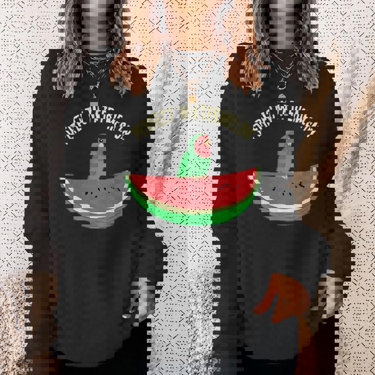 パーフェクトスイカラブバード、バーブミーム、グリーンオウムフルーツ スウェットシャツ 彼女への贈り物