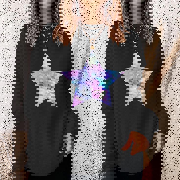 パープル ピンク ブルー プリティ スター スウェットシャツ 彼女への贈り物