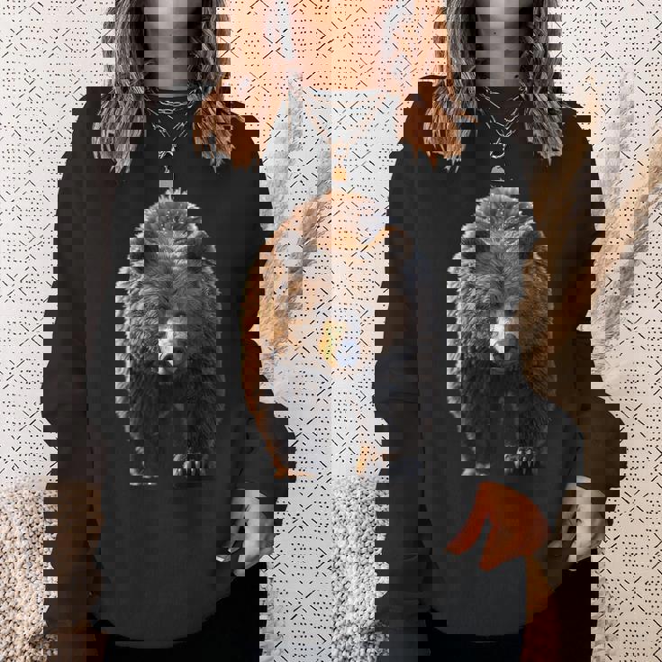 ヒグマ グリズリー ベア ブラザーズ フォレスト ワイルド ヒグマ スウェットシャツ 彼女への贈り物