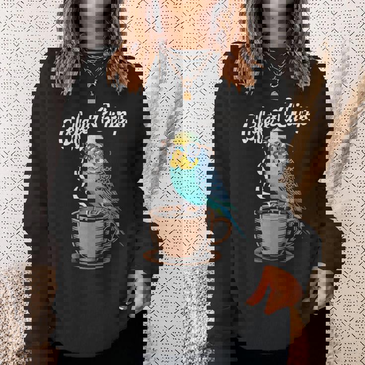 ヒップスター セキセイインコ コーヒー セキセイインコ スウェットシャツ 彼女への贈り物