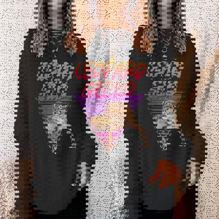 ヒョウ ヤモリ 80'Saporwave スウェットシャツ 彼女への贈り物